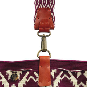 Leather shoulder strap with antique bronze hook buckle