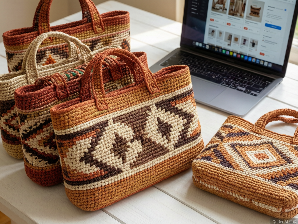 Wayuu bags displayed for e-commerce product photography