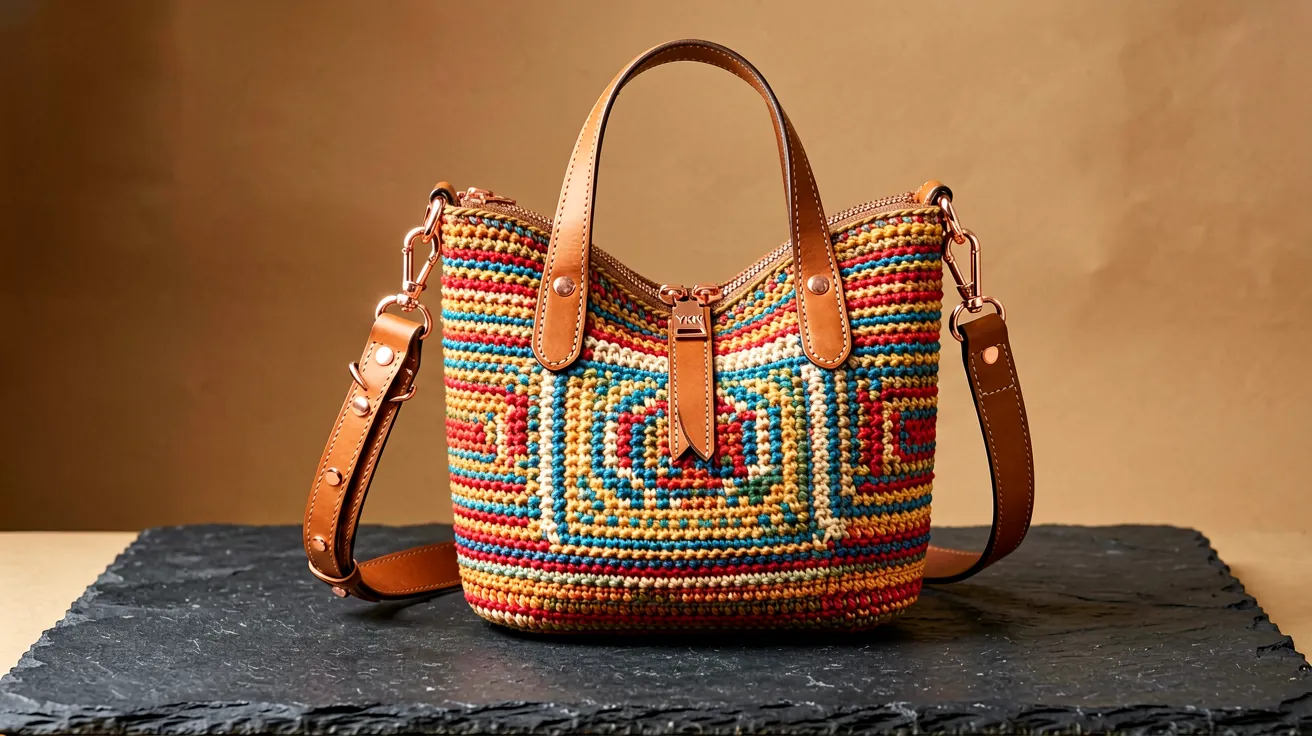 Finished mochila bag form shaped by traditional weaving techniques with modern upgrades
